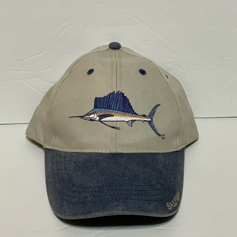 Sailfish Embroidery Flying Fisherman Baseball Hat